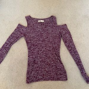 Hollister Purple Shoulder Cut Out Shirt